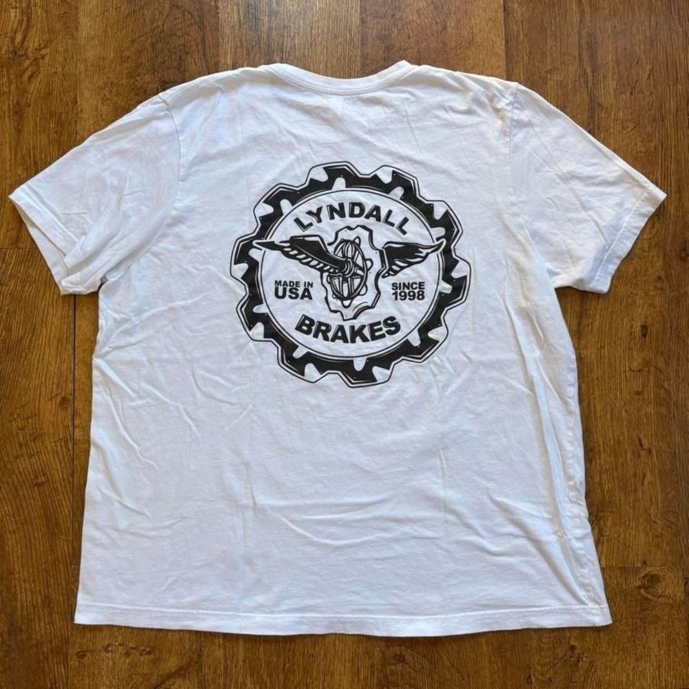 Vintage Style Lyndall Brakes White Graphic Tee Motorcycle Biker Streetwear XXL